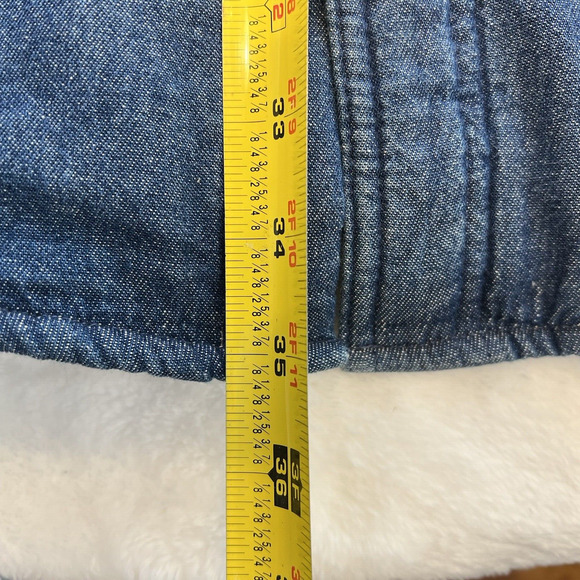 Vintage Wrangler Authentic Mens Long Sleeve Denim Sherpa Lined Shirt Jacket XL - Picture 5 of 7